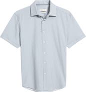 Bugatchi Miles OoohCotton® Microcheck Short Sleeve Button-Up Shirt