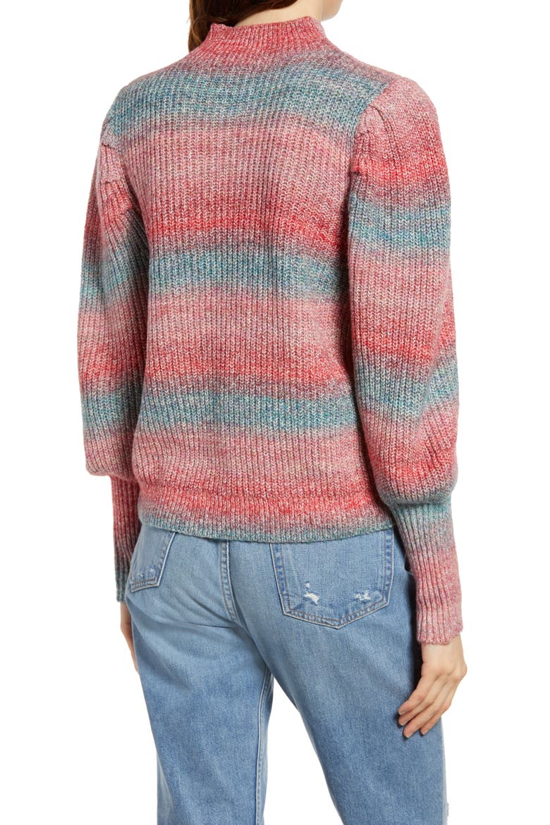 Stripe Space Dye Sweater, Alternate, color, RED COUTURE SPACEDYE