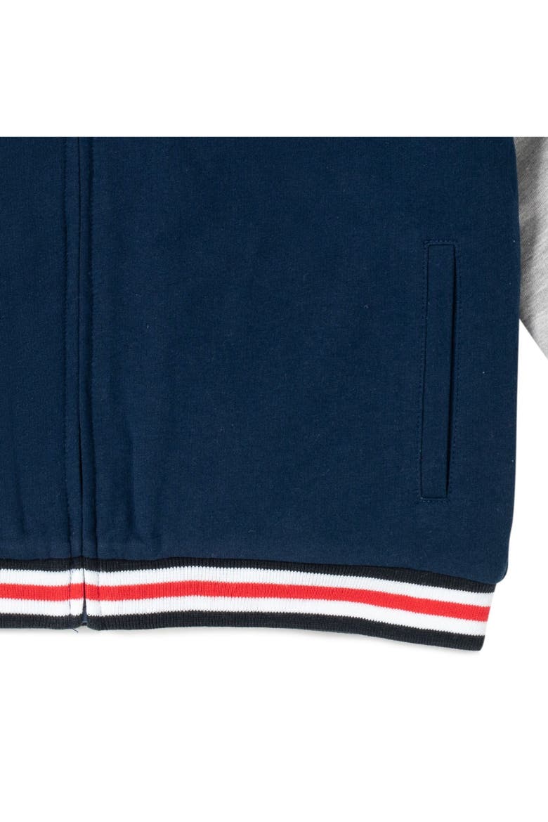 Varsity Bomber Jacket, Alternate, color, Navy and Heather Grey
