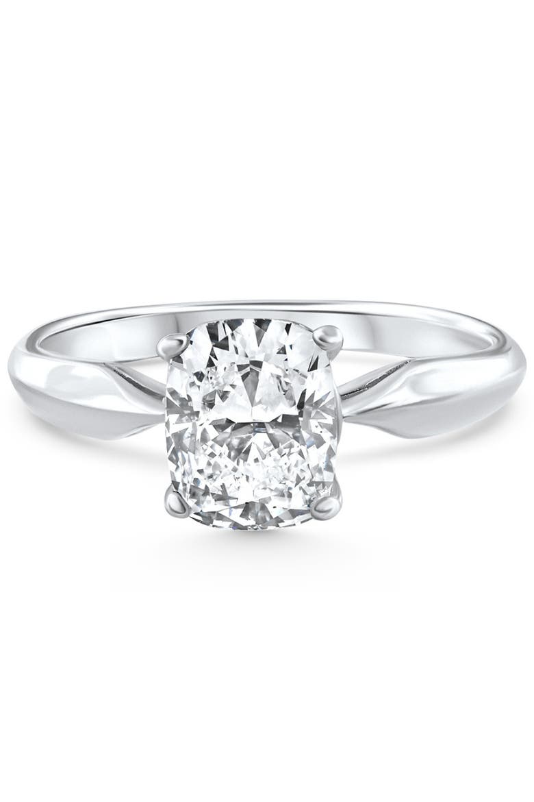 Certified 2Ct Cushion Solitaire Diamond Engagement Ring 14k Gold Lab Grown, Alternate, color, 14k White Gold