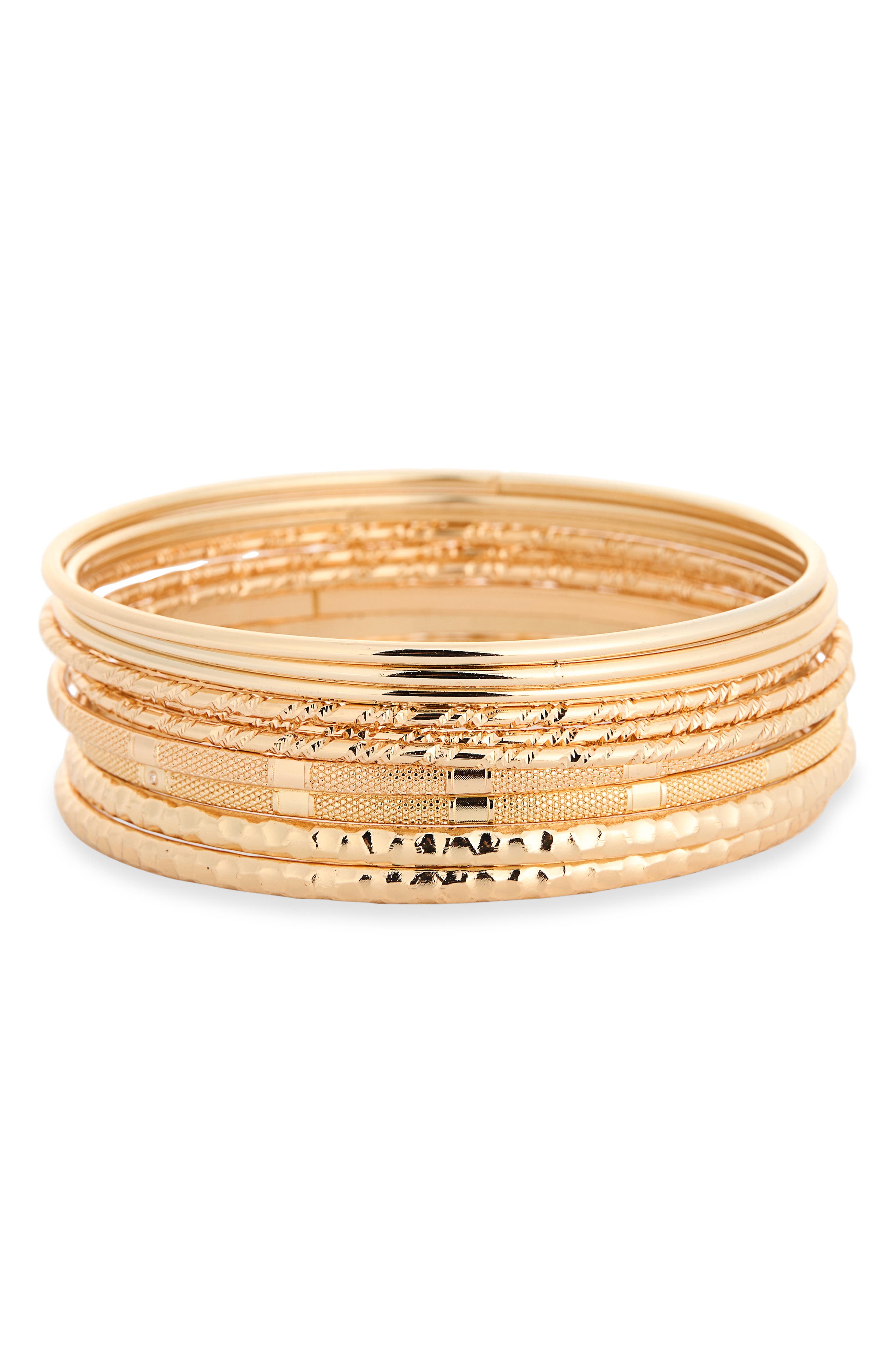 10-Piece Set Mixed Texture Bangle Bracelets