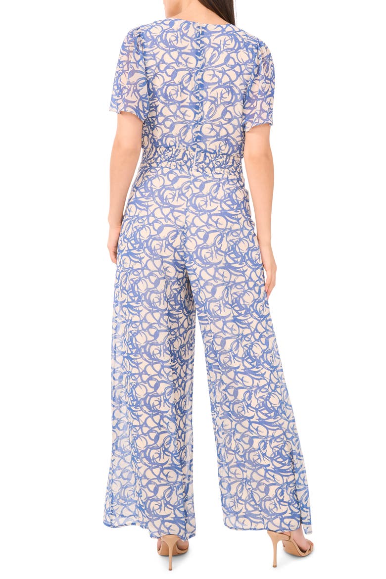 Flutter Sleeve Wide Leg Jumpsuit, Alternate, color, DEEP RIVER