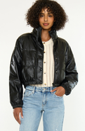 KanCan Taylor Cropped Faux Leather Puffer Jacket