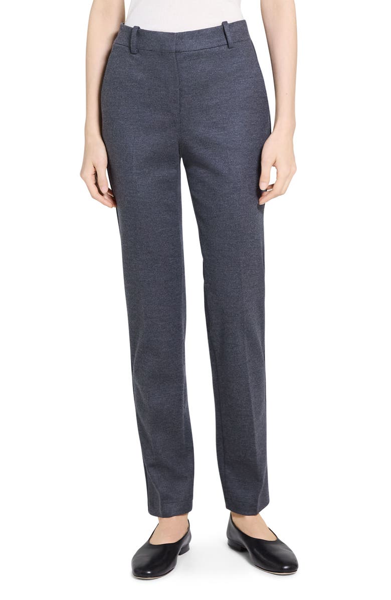 Theory Slim Fit Wool Blend Pants, Main, color, New Charcoal Melange
