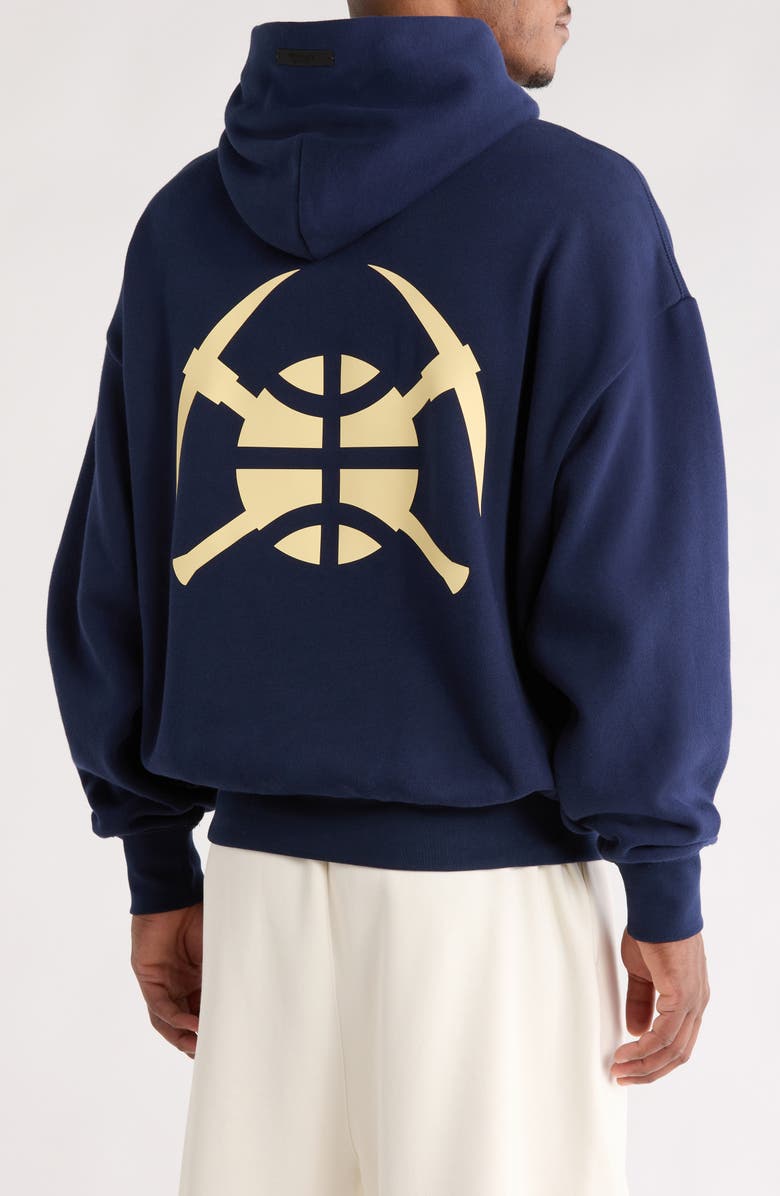 Fear of God Essentials Nuggets Cotton Blend Hoodie, Alternate, color, Midnight Navy