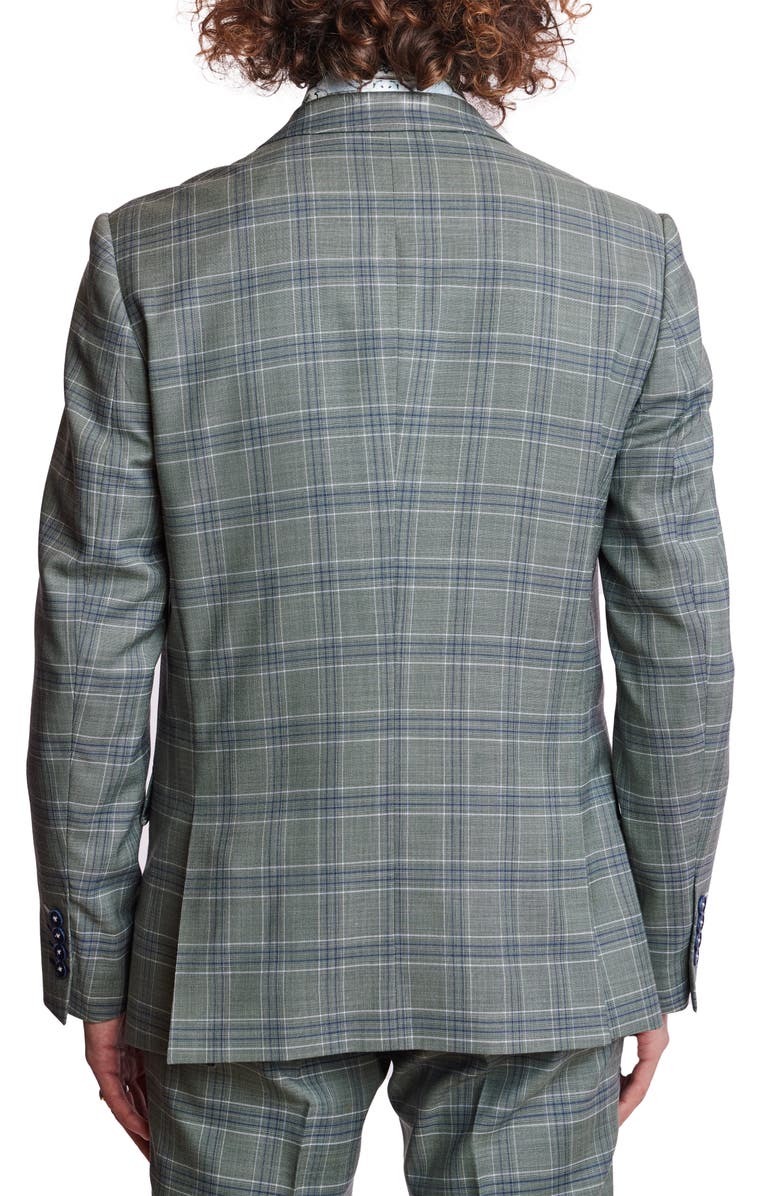 PAISLEY & GRAY Dover Slim Fit Plaid Sport Coat, Alternate, color, Green Blue White Check