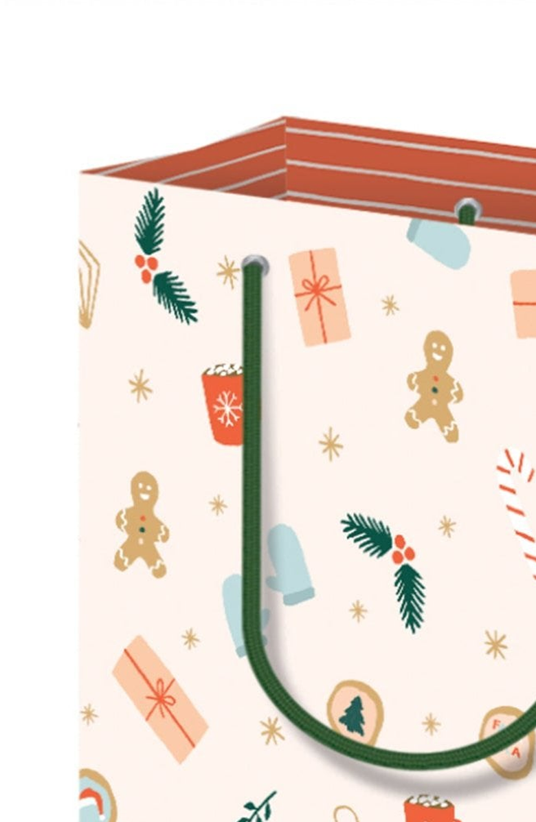 Joy Paper Co. Pink Holiday Pattern Gift Bag Card Set, Alternate, color, Pink Holiday Pattern