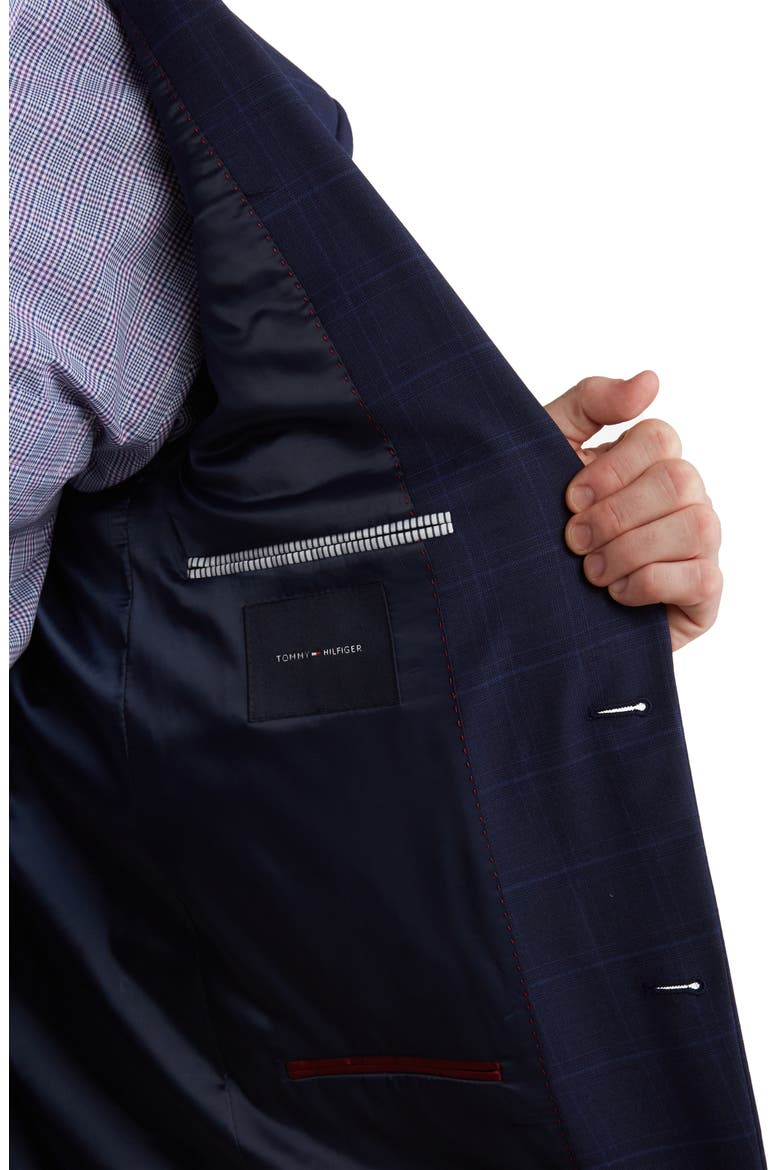Tommy Hilfiger Navy Check Two Button Notch Lapel Classic Fit Wool Blend ...