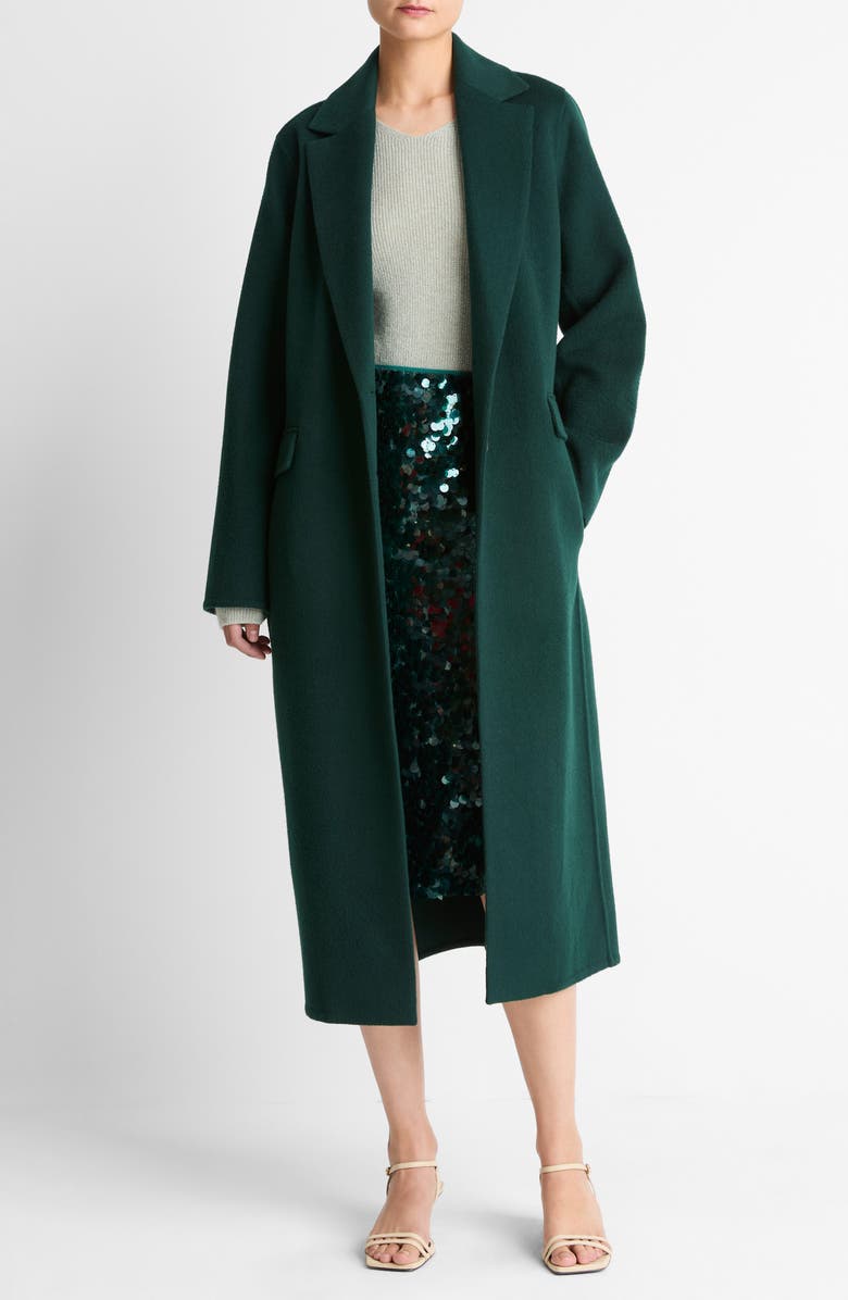 Vince Classic Wool Blend Coat, Main, color, Juniper