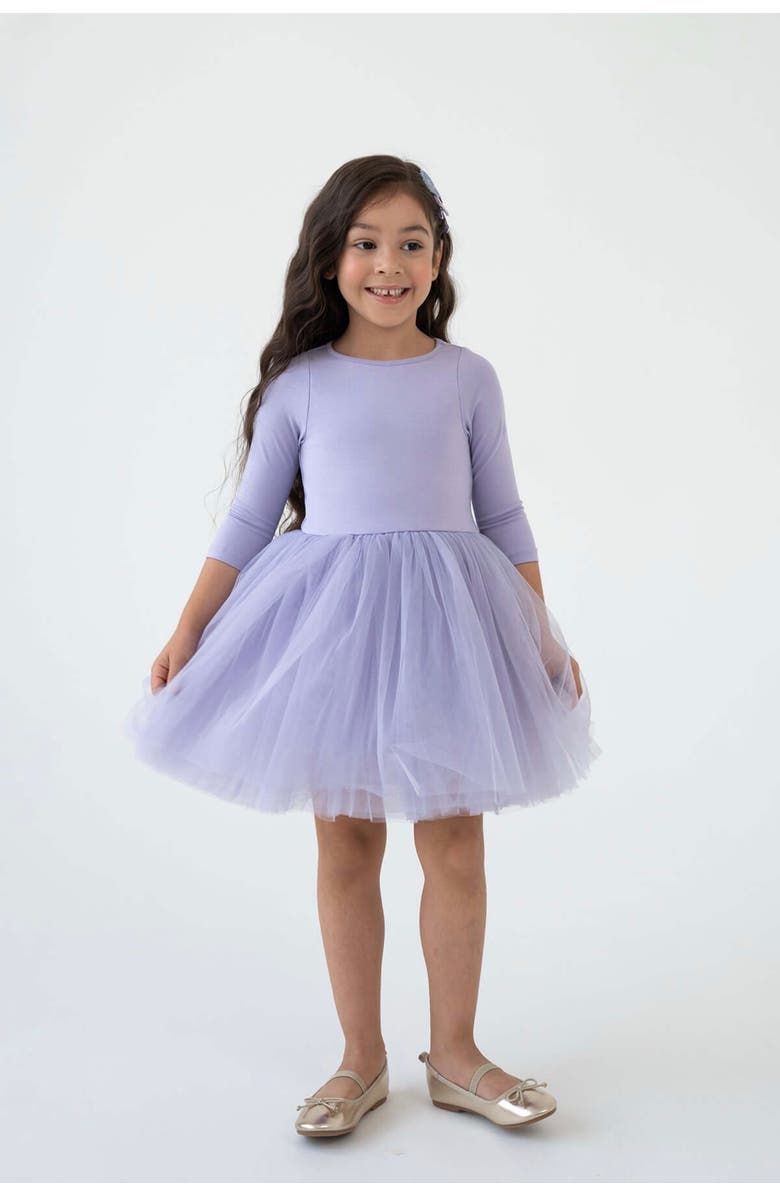 Mini Celebrities Cotton Tulle Dress, Alternate, color, Purple Bloom