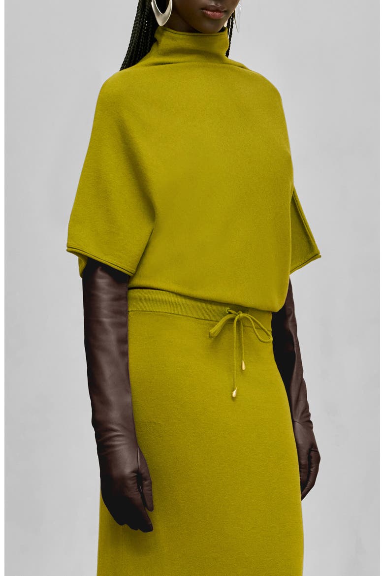 Azalea Funnel Neck Knit Top, Alternate, color, CHIVE