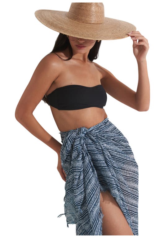 Gottex Beach Life Mishel Swim Cover Up Sarong Wrap Skirt In Multi/navy