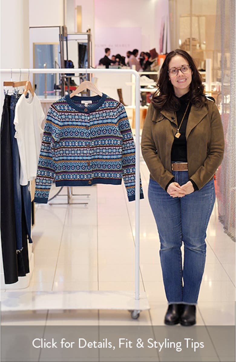 Percella Cove Fair Isle Merino Wool Blend Cardigan, sales video thumbnail