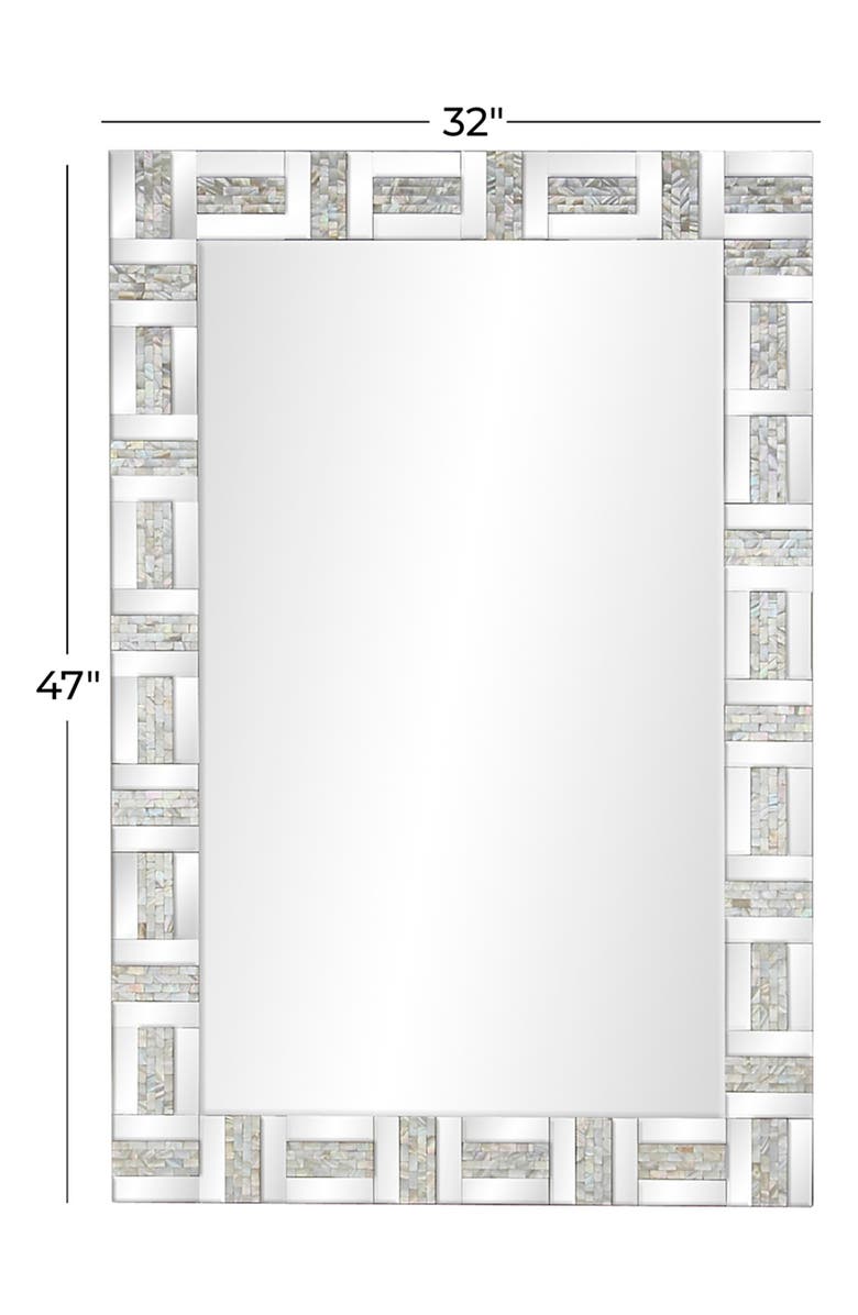 WILLOW ROW Silvertone Wood Geometric Wall Mirror, Alternate, color, 
