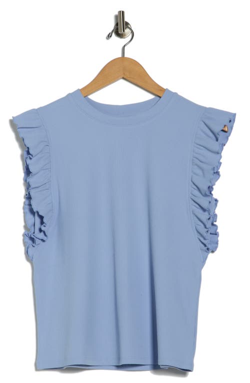 Melrose And Market Ruffle Cap Sleeve Top In Blue
