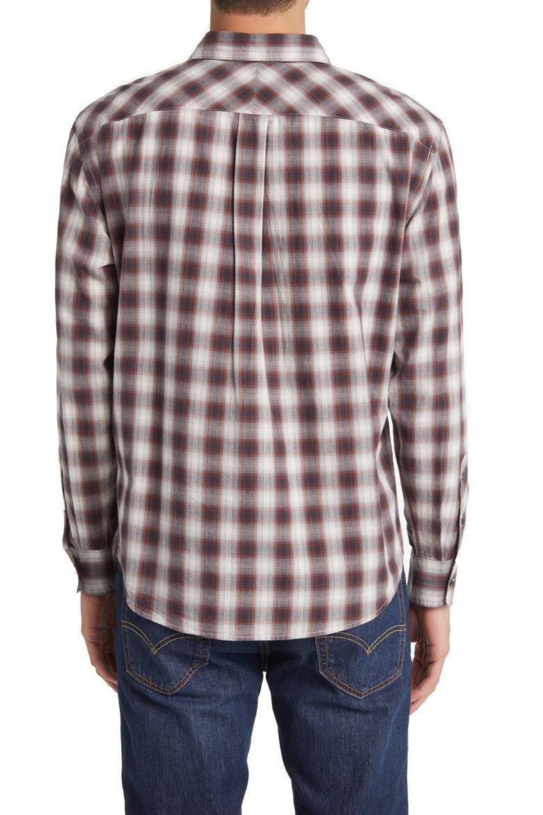 Tuscumbia Shadow Plaid Regular Fit Cotton Button-Up Shirt, Alternate, color, NATURAL/ BROWN MULTI