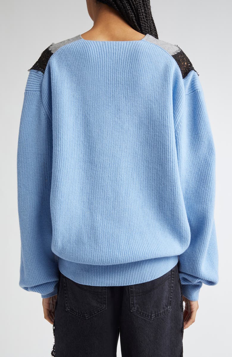 Stella McCartney Miracle Lace Virgin Wool Jumper, Alternate, color, 4008 - Sky Blue
