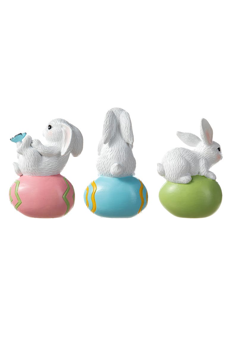 Set of 3 Easter Resin Bunny Table Decor, Alternate, color, White