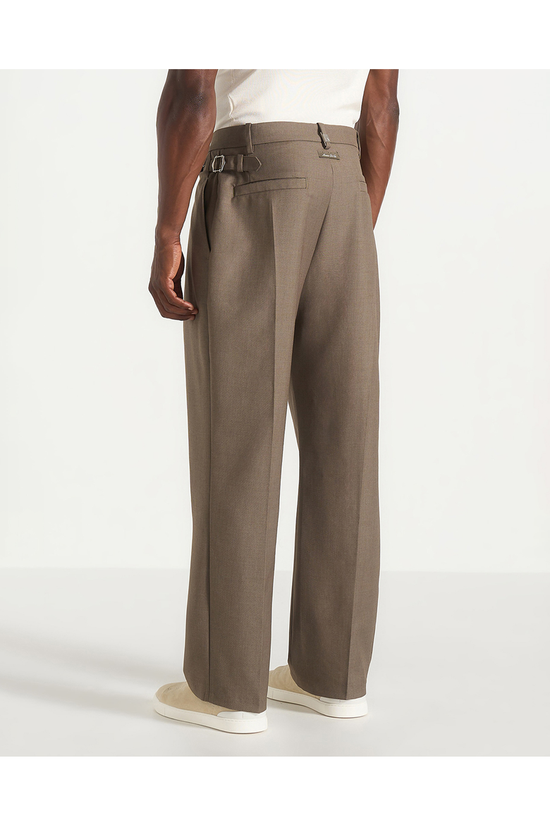 Dorian Pleated Tailored Trousers, Alternate, color, Khaki