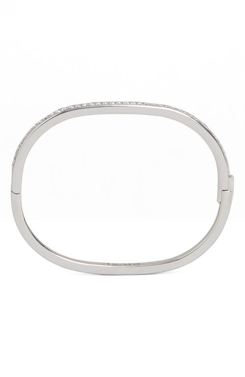 Reiss Myles Modern Cuff Bracelet In Silver Tone/clear Crystal