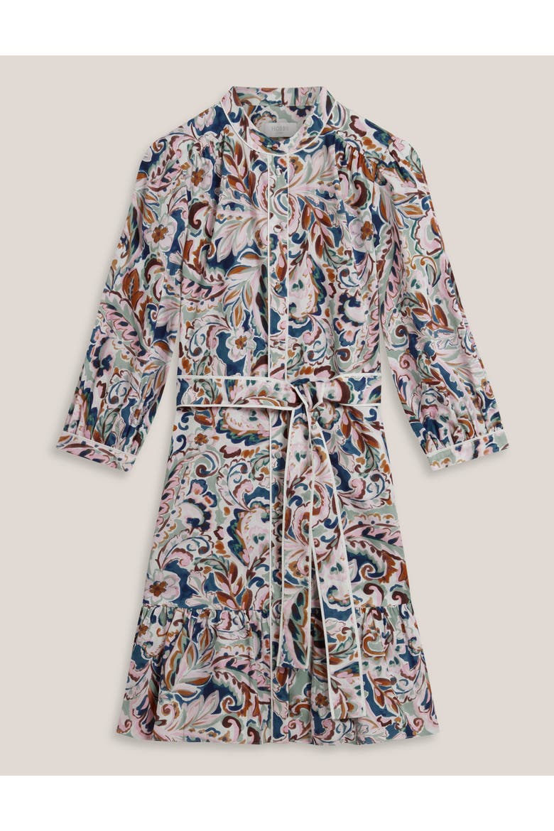Hope 3/4 Sleeve Tie Waist Mini Dress, Alternate, color, Ivory Multi