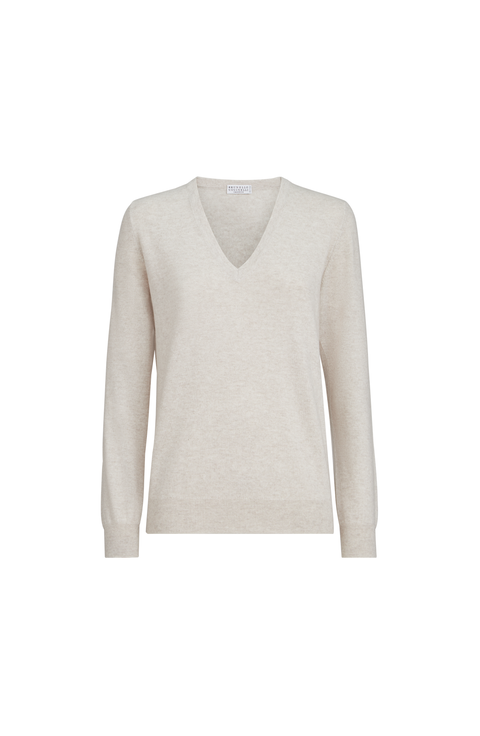 Cashmere sweater with monili