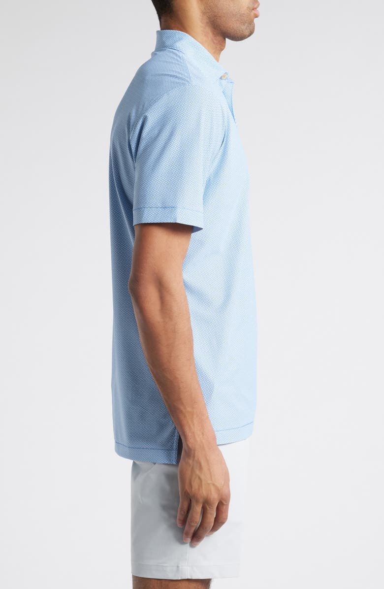 Peter Millar Galiza Medallion Print Performance Mesh Polo, Alternate, color, Sailor Blue