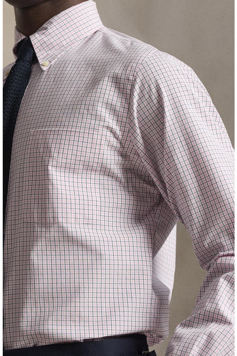 Classic Fit Check Cotton Poplin Button-Down Shirt, Alternate, color, PINK BLUE MULTI