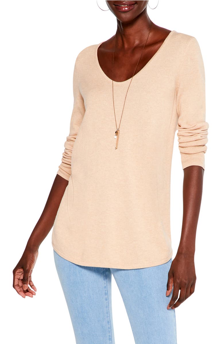 NIC+ZOE Vital V-Neck Cotton Blend Sweater, Main, color, 