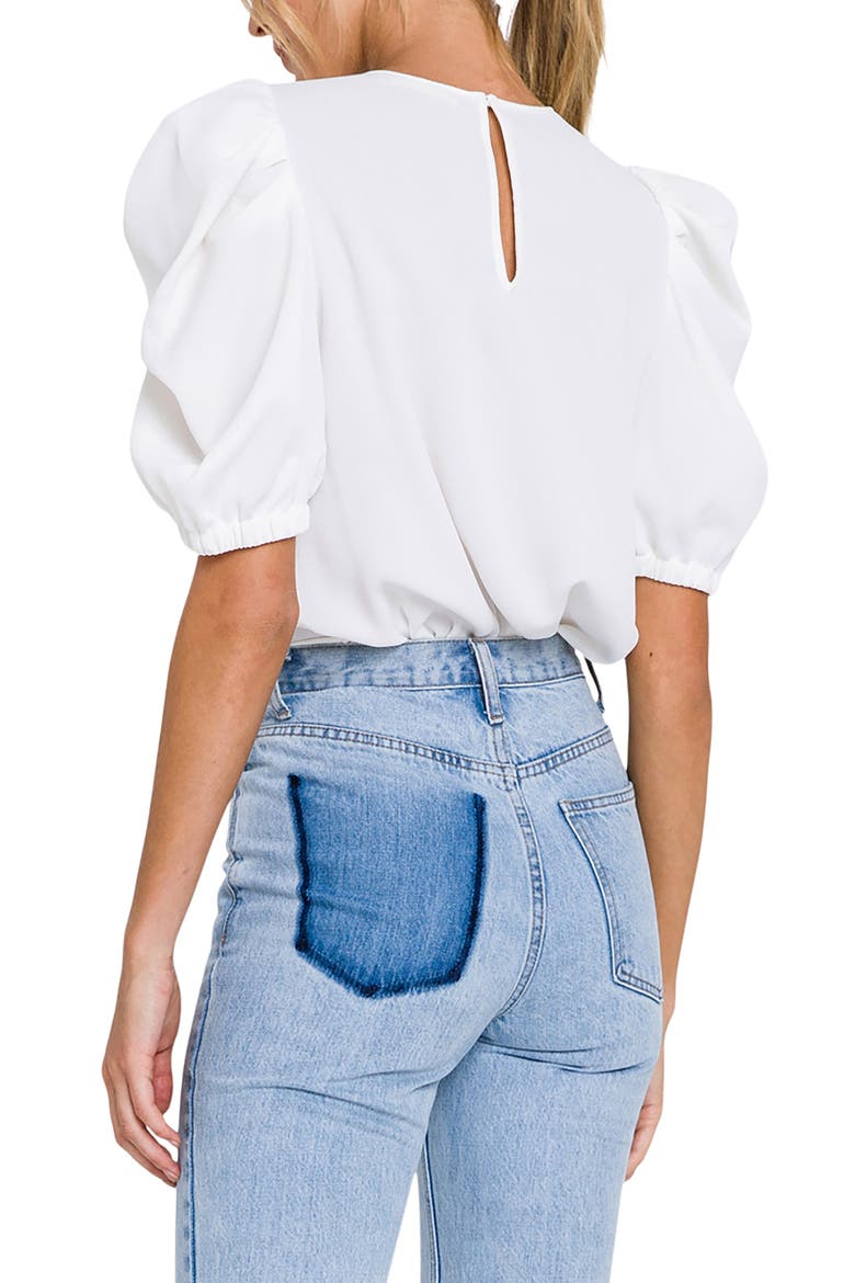 Puff Sleeve Top, Alternate, color, WHITE