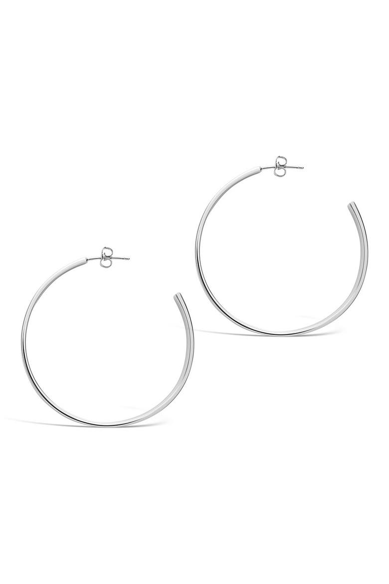 Graduated Hoop Earrings, Alternate, color, SILVER
