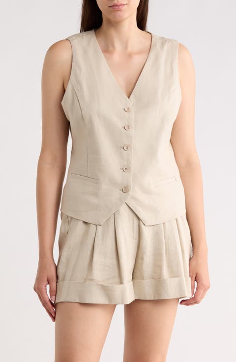 Linen Blend Vest