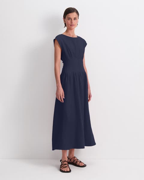 Ariana Pintuck Linen Dress