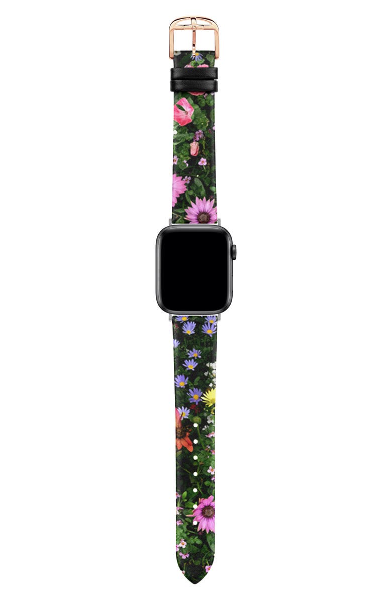 Ted Baker London Floral Leather 20mm Band for Apple Watch<sup>®</sup> Watchband, Alternate, color, 