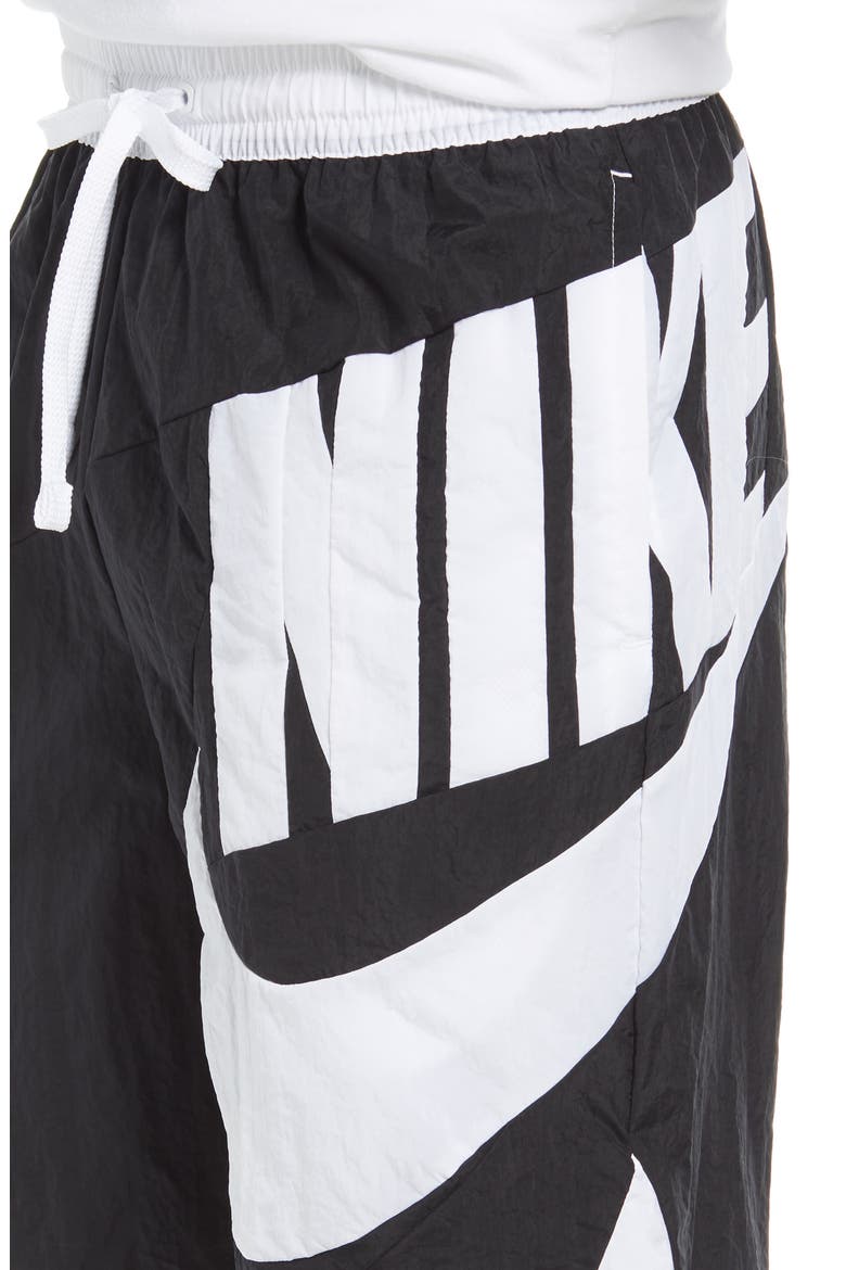Dri-FIT Throwback Futura Nylon Athletic Shorts, Alternate, color, BLACK/ BLACK/ WHITE/ WHITE