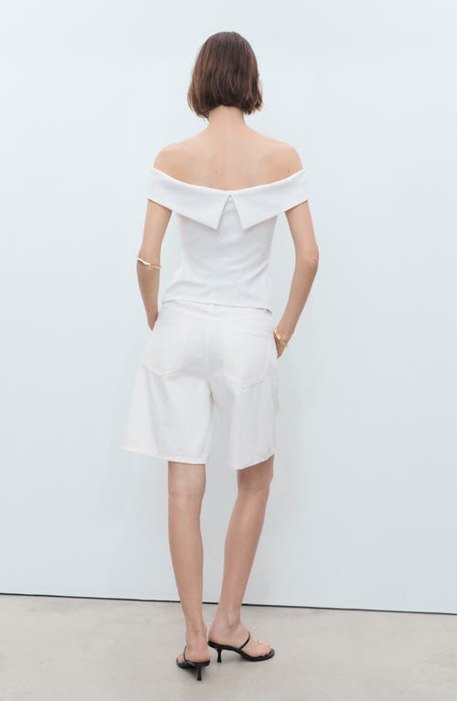 Mango Off The Shoulder Top In White