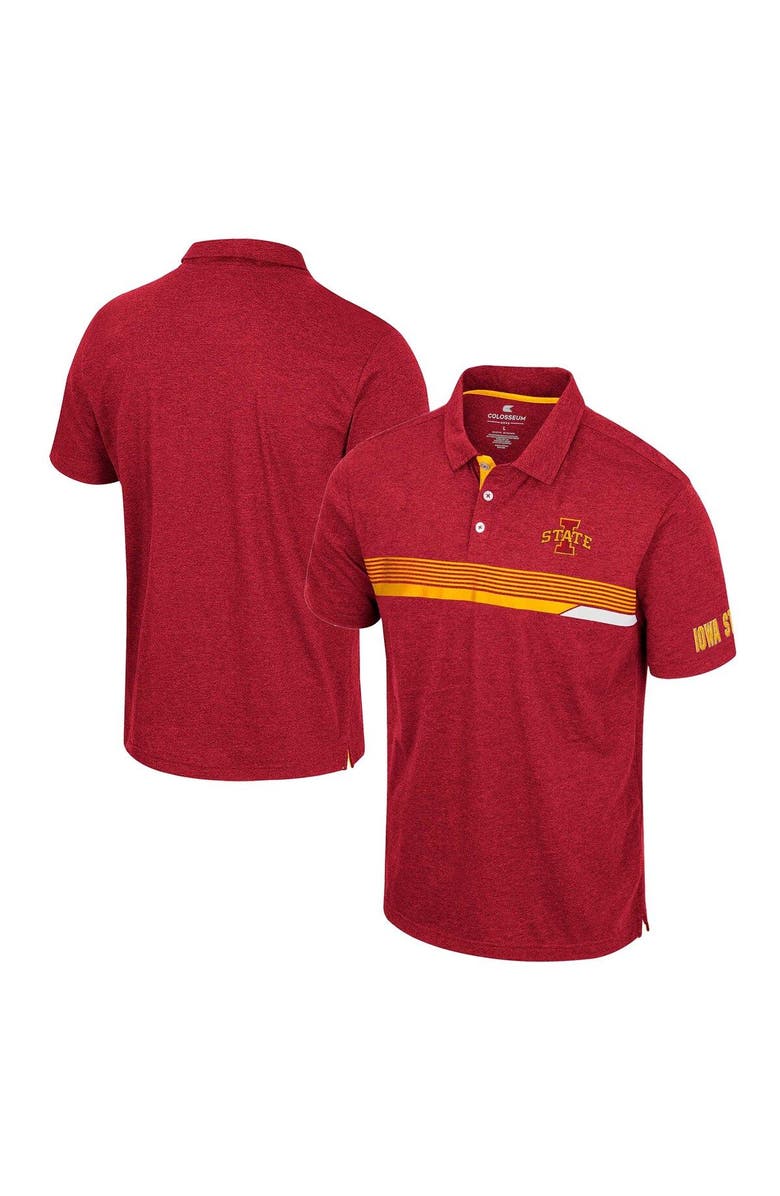 COLOSSEUM Men's Colosseum  Cardinal Iowa State Cyclones No Problemo Polo, Main, color, 
