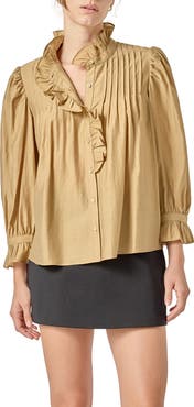 English Factory Ruffle Detail Shirt