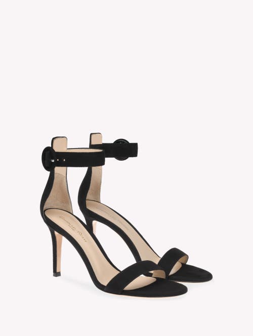 Gianvito Rossi Portofino 70mm Suede Sandals In Black