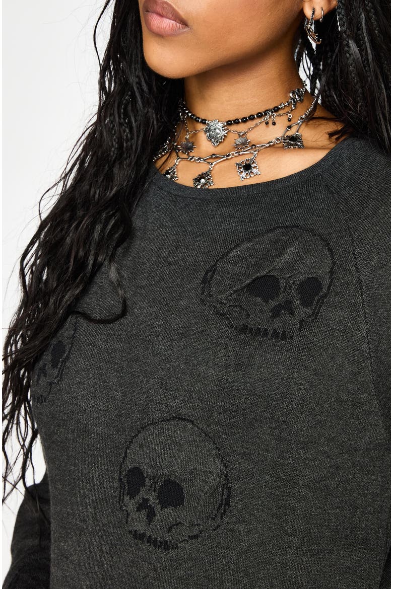Maxilla Skull Knit Top, Alternate, color, Black