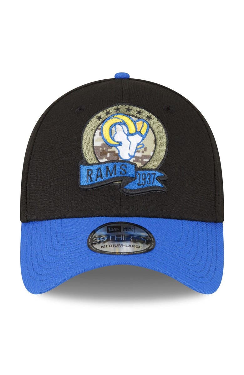 New Era Men's New Era Black/Blue Los Angeles Rams 2022 Salute To Service 39THIRTY Flex Hat, Alternate, color, 