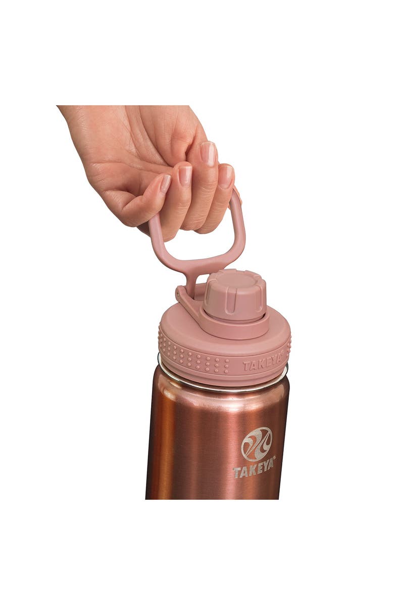 Takeya Rose Gold Actives Matte Metallic 18 oz. Spout Lid Insulated Stainless Steel Bottle, Alternate, color, 