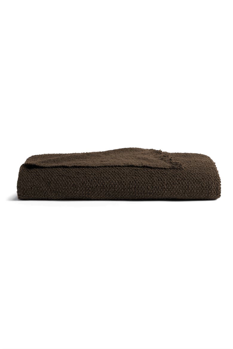 Cotton Blend Bouclè Throw Blanket (Nordstrom Exclusive), Main, color, JAVA