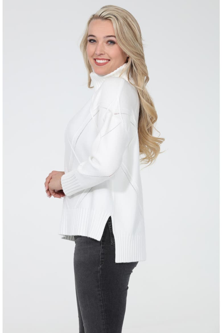 Argyle Turtleneck Sweater, Alternate, color, IVORY