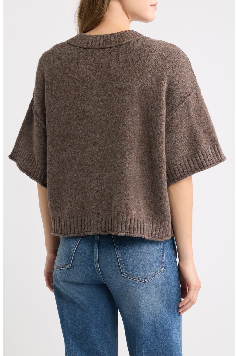Broome Short Sleeve Crop Cardigan, Alternate, color, EARTH