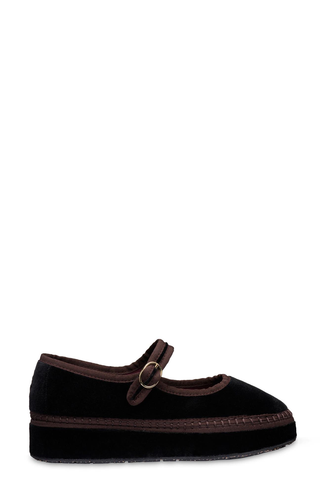 Double Sethe Platform Mary Jane Flat, Main, color, BLACK