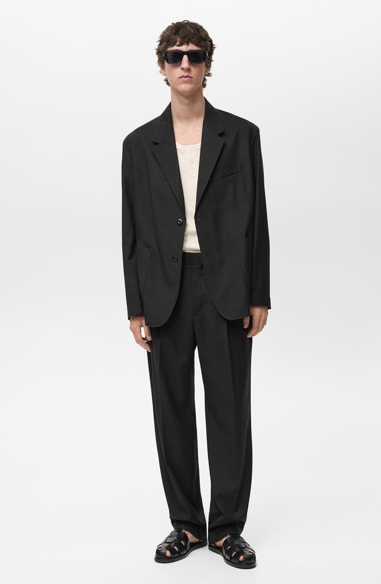 MANGO Relaxed Fit Black Sport Coat, Alternate, color, 