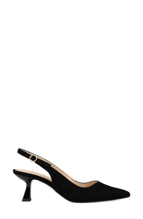 Pelle Moda Janah Slingback Pointed Toe Pump In Black Suede