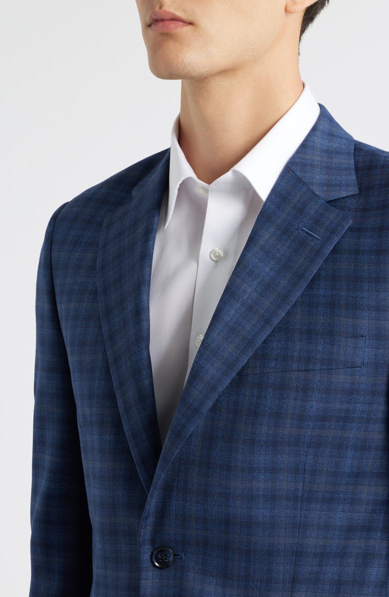 Peter Millar Flynn Classic Fit Plaid Wool Sport Coat, Alternate, color, Blue