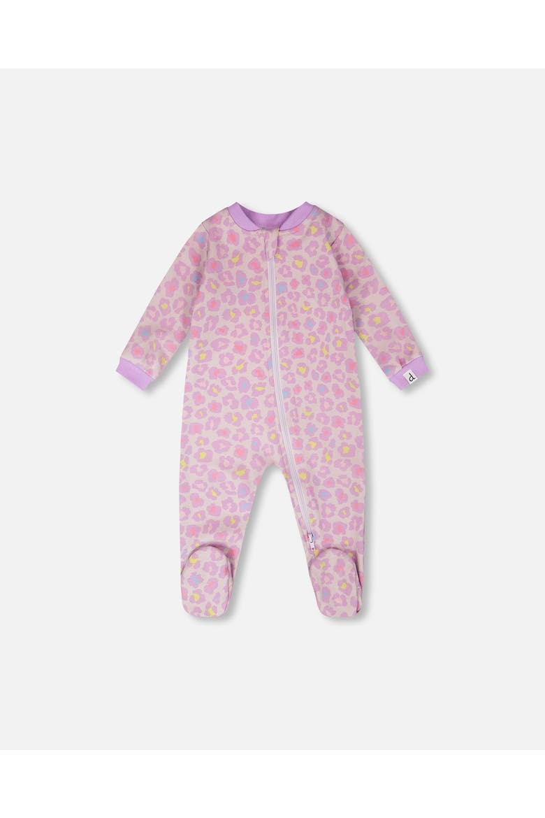 Organic Cotton Animal Print One-Piece Pyjama, Main, color, Purple Animal Print